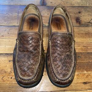 Johnston & Murphy Men's 9M Woven Venetian Slip-On Loafer Sheepskin Shoes 25-8340